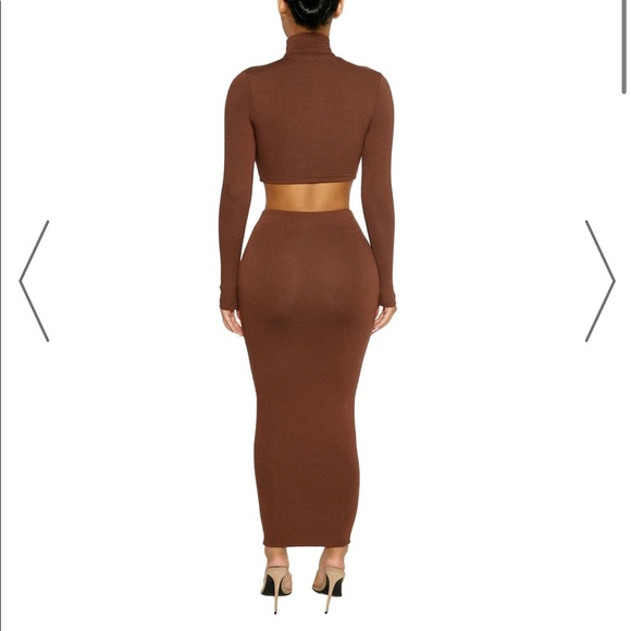 Naked Wardrobe Chocolate hourglass long skirt - Picture 2 of 7